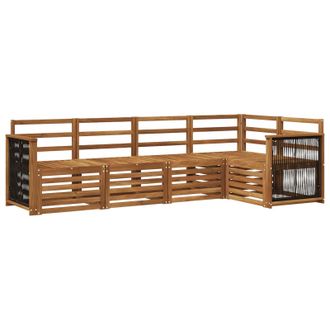 vidaXL Conjunto De Sof&aacute; Seccional 4 Pcs Natural Vidaxl