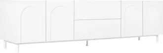 Urban Meuble Mueble tv blanco con motivo de arco, 4 puertas y 2 cajones