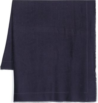 Elisabetta Franchi logo-jacquard scarf - women - Viscose/Modal - One Size - Blue