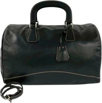 Prada Pre-owned Vintage Boston Tas - Dames - Vintage Weekendtas - Zwart - ONE Size - Leer - Vintage