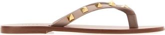 Valentino Garavani Beige Rockstud Flats