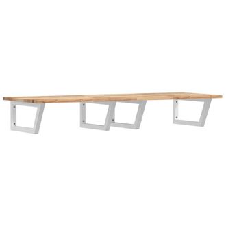 Berkfield Home Basin Shelf Wall Mounted Steel & Solid Wood Acacia in Brown