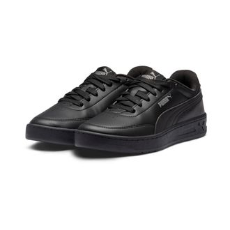 Puma Sneaker PUMA COURT CLASSIC CLEAN, Damen, Gr. 44,5, schwarz (puma schwarz, puma schwarz), Synthetik, Schuhe Sneaker