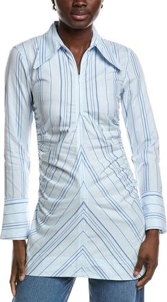 Ganni Twill Stripe Fitted Tunic