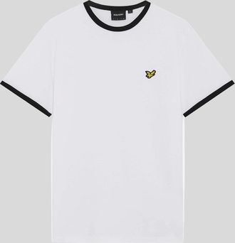 Lyle & Scott Lyle And Scott Mens Ringer Cotton Crew Neck T-Shirt - White - Size: 48/Regular