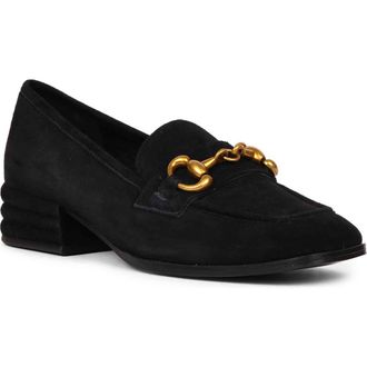 SaintG Jacqueline Suede Loafer Pump in Black at Nordstrom Rack, Size 8Us / 38Eu