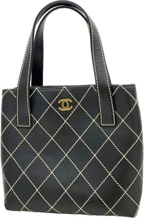 Chanel Black Leather Tote Bag (Pre-Owned)