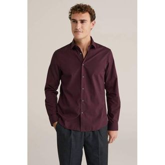 WE Fashion regular zakelijk overhemd donkerrood