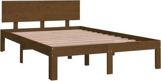 vidaXL Estructura cama doble pequeña sin colchón marrón miel 120x190cm vidaXL
