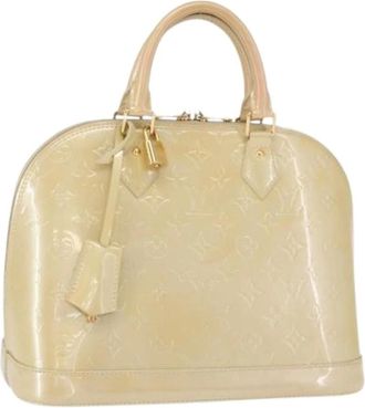 Louis Vuitton Pre-owned Handbags, female, Beige, Size: ONE SIZE Pre-owned Rose Florentin Patent Leather Hand Bag