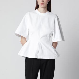 Balenciaga T-shirt Shaped in jersey di cotone bianco