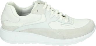 Durea Sportieve Lage Dames Sneakers Wit Patroon - Dames - Sneakers - Wit - 37 EU - Leer - Schoenen