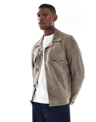 Only & Sons Giacca in camoscio color tortora-Marrone