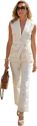 Veronica Beard Donna, Pantaloni, Bianco, L, new