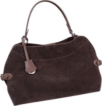 Generic Suede Leather Tote Handbags For Women Office Ladies Shoulder Crossbody Bags(Coffee)