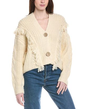Line & Dot Sade Fringe Wool-Blend Cardigan