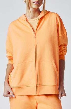 Florence By Mills Cozy Crush Oversize Zip Hoodie in Papaya at Nordstrom, Size Xx-Large