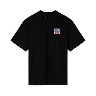 Edwin Fuji San Zonsondergang Katoenen T-shirt Print - Heren - T-shirts - Zwart - XS - Katoen - Tops