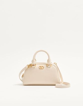 Valentino Garavani Mini Bauletto VLogo Signature In Vitello Granato Donna LIGHT IVORY UNI