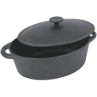 Crealys Tradifonte, Casseruola Ovale per arrosto, 9 ltri, Nero (Schwarz)