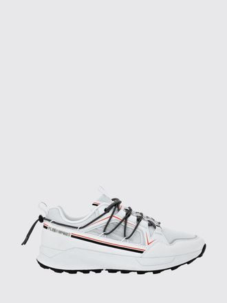 Plein Sport Striped Mesh Low-Top Sneakers with Drawstring Closure and Logo
