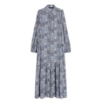 Max Mara Pure Cotton Voile Dress - Dames - Shirt Kleedjes - Blauw - L - Katoen - Kleedjes