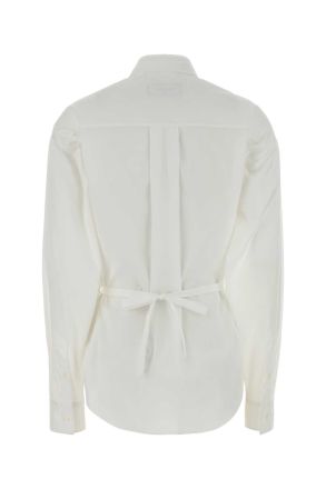 Dsquared2 Womens White Stretch Poplin Shirt Exterior: Cotton Elastane Camicie