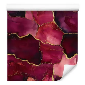 OEM Carta Da Parati Ink Bordeaux, Rosa, Rosso E Bordeaux 50x1000 Cm