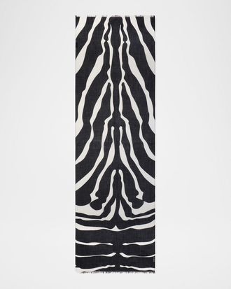Akris Cashmere Zebra Stripe Scarf