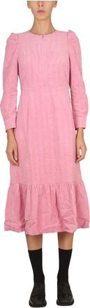 Baum Und Pferdgarten Aleema Midi Jurk - Dames - Casual kleedjes - Roze - S - Katoen - Kleedjes