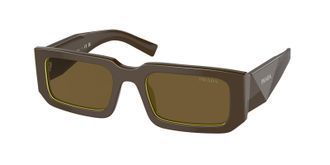 Prada Brown Rectangular Mens Sunglasses PR 06YS 15M01T 53