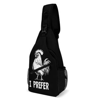 Generic I PREFER COCK LGBT Gay Unisex Shoulder Bags Casual Crossbody Chest Bag Sling Backpack for Hiking Cycling Travel