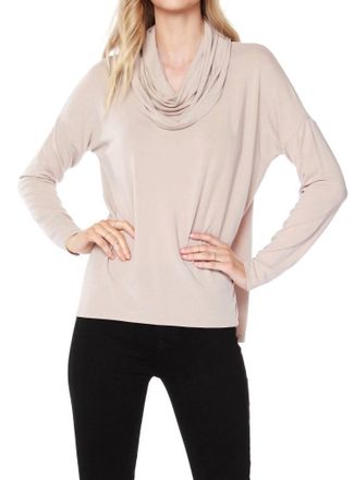 bobi Draped Neck Top In Sandy