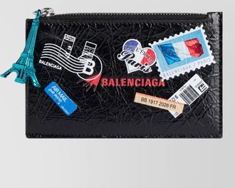 Balenciaga leather long coin and card holder wallet