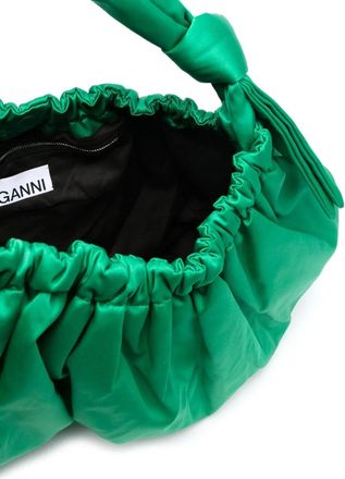 Ganni Womens Passepartout Hobo Green Textile