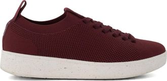 Dune London Womens Fitflop Ladies Rally E01 Multi - Perforated Lace-Up Trainers - Burgundy - Size UK 4
