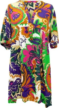 BA&SH Ba&Sh Nilly bedrukte mini-jurk met plooien in veelkleurige viscose