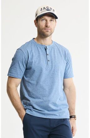J.A.C.H.S. Luxe Knit Short Sleeve Henley Shirt in Navy at Nordstrom, Size Xx-Large