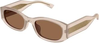 Gucci Rechthoekige Zonnebril - Dames - Zonnebrillen - Roze - 55 MM - Nylon - Accessoires