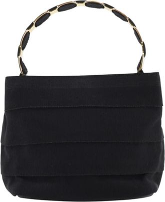 Ferragamo Pre-owned Ferragamo Nylon Tiered Grosgrain Vara Satchel YFN3CLNRILABQ69T