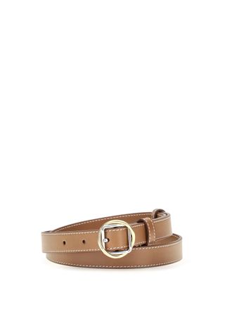 Jacquemus Womens Leather Belt Salon Slim Light Brown Calf