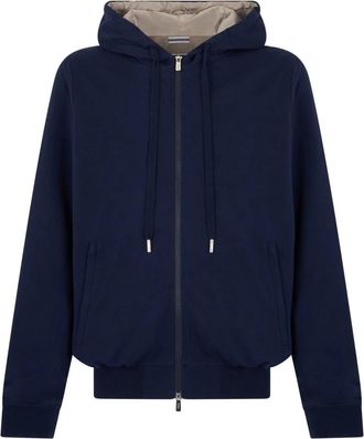 Fedeli Hoodie met rits - Heren - Vesten met rits - Blauw - 2XL - Katoen - Hoodies & sweatvesten