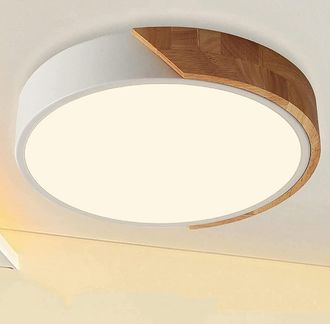 OEM L&aacute;mpara De Techo Led, Acabado En Madera, Luz Suave Sin Parpadeo, Acr&iacute;lico Duradero, Para Sala De Estar, Dormitorio Y Ba&ntilde;o