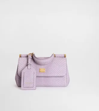 Dolce & Gabbana Mini My Sicily Handbag In Python - Woman Handbags Lilac Onesize