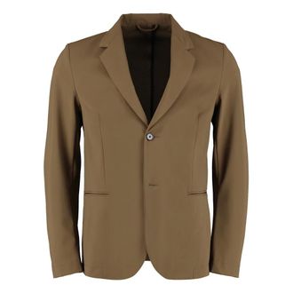 THE (ALPHABET) Blazers, male, Brown, Size: XL Single-breasted Two-button Jacket
