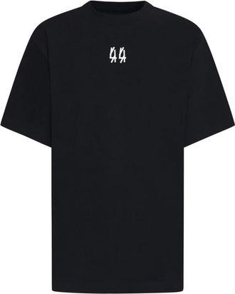 44 Label Group Zwart T-shirt met Logo Print van Katoen - Heren - T-shirts - Zwart - M - Katoen - Tops