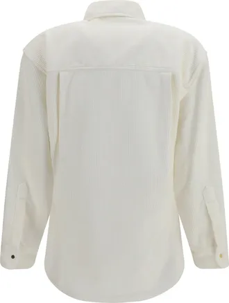 Darkpark Womens Anne Corduroy Shirt White Cotton; Elastane