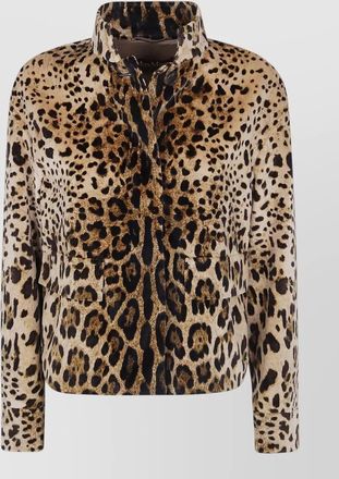 Max Mara velvet animal-print boxy jacket