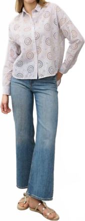 0039 Italy Lucy Striped Blouse In Blue Stripe