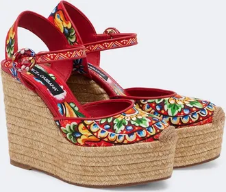 Dolce & Gabbana Carretto canvas espadrille wedges